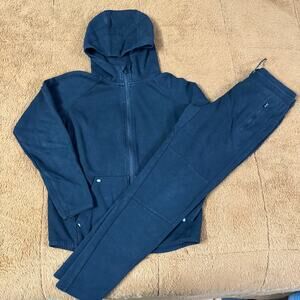 GapFit Boys Black Tech Fleece Tracksuit Set Hoodie Joggers Size Large 10